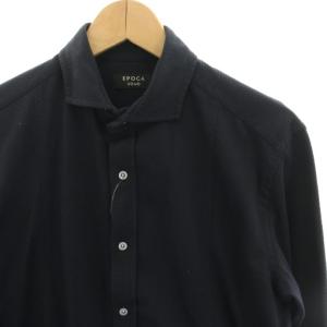 EPOCA UOMO タグ付き カジュアルシャツ 長袖 46 紺 ネイビー M1M12-841-28 /HN