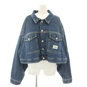 クロップド Cropped デニムジャケット ジージャン Gジャン アウター M インディゴ /YT