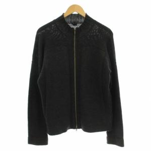 ニットジャケット ジップアップ カーディガン ウール 48 グレー NA0028 /G