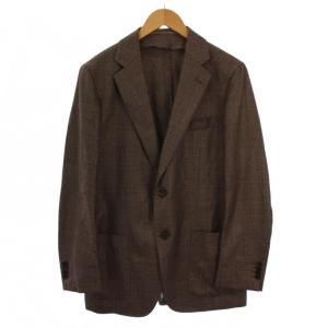 PILGRIM ロロピアーナ テーラードジャケット シングル 2B シルク カシミヤ 48 茶 /BM