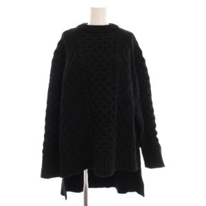 18AW ケーブルニットセーター ニット ウール 長袖 黒 ブラック I18AW-K22 /YM