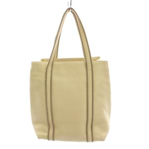 PRADA トートバッグ レザー ハンドバッグ アイボリー クリーム色 /YM OH