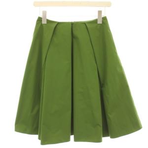 フレアスカート タック ひざ丈 38 緑 グリーン 31096 /HN