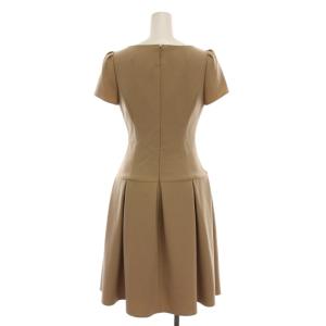 René basic ワンピース ひざ丈 スクエアネック 半袖 32 ベージュ 5416260B /YM