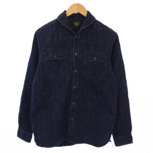ラルフローレン インディゴジャガード ショールオーバーシャツ S ネイビー