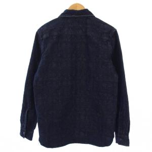 RRL ラルフローレン インディゴジャガード ショールオーバーシャツ S ネイビー