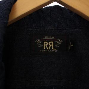 RRL ラルフローレン インディゴジャガード ショールオーバーシャツ S ネイビー