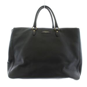 トートバッグ ハンドバッグ レザー ロゴ 黒 ブラック /KU