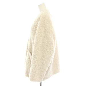 yori 22AW プードルショートコート ボアジャケット ノーカラージャケット アウター 36 オフホワイト YR2225-101AW-2