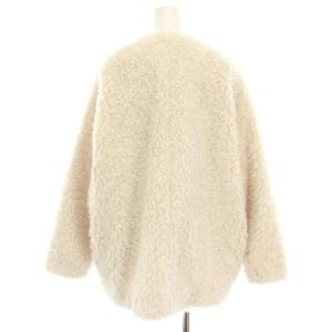 yori 22AW プードルショートコート ボアジャケット ノーカラージャケット アウター 36 オフホワイト YR2225-101AW-2