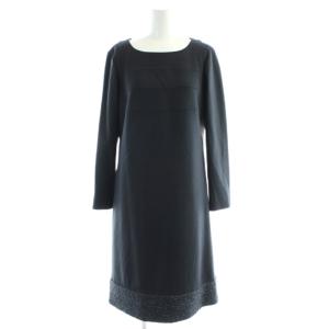 ワンピース ひざ丈 9 黒 ブラック 切替 /AP