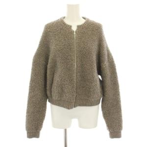 22AW ムートンジップアップカーディガン ブルゾン アウター S 茶 ブラウン 12022402701