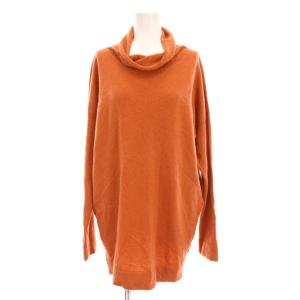セーター ニット 長袖 タートルネック ビジュー カシミヤ 46 オレンジ /YM