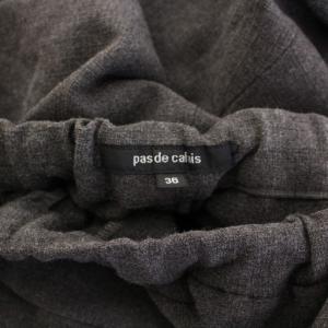 pas de calais サルエルパンツ イージー ウエストゴム オーバーサイズ ストレッチ ワンカラー 無地 36 グレー /BB