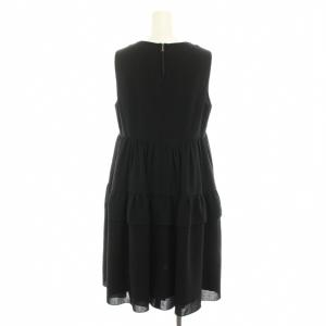 DAISY LIN ふわふわワンピース ひざ丈 ノースリーブ ティアードワンピース 42 黒 ブラック 36154 /YT