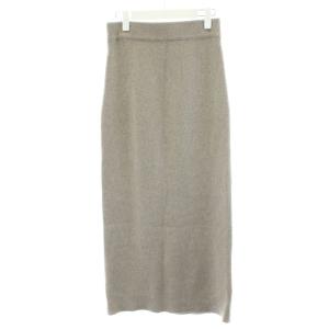 タイトスカート ニットスカート ミモレ ロング カシミヤ F グレー 20060500810030 /AN30