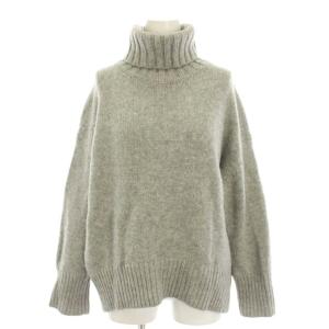 ファインウールタートルネックプルオーバー ニット セーター 長袖 S グレー 23-02-75-02304
