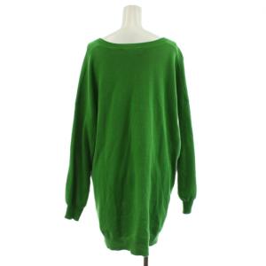 ENFOLD ニット セーター 長袖 Vネック サイドボタン コットン 38 緑 グリーン 300BA370-0180