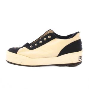 ココマーク ローカットスニーカー シューズ 厚底 ロゴ 38 黒 ブラック アイボリー /BB