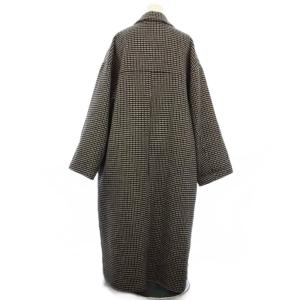 Adam et Rope' チェスターコートーコート ウール 38 黒 ブラック 白 ホワイト グレー チェック柄 千鳥格子 GAO-51560-5