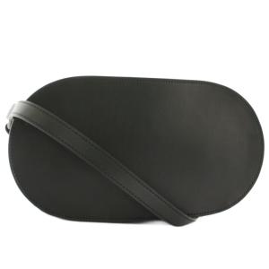 ブラックヌメ オーバルショルダー バッグ ブラック