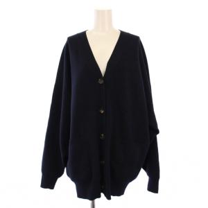 25SS AP STUDIO コットンカシミヤリラックスカーディガン 長袖 Vネック F 紺 25080586807010