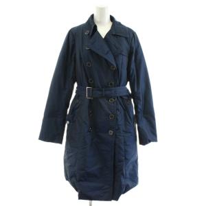 ロロピアーナ ダウンコート ロング丈 裏地チェック柄 ナイロン アウター 8 紺 ネイビー 5004450025-39