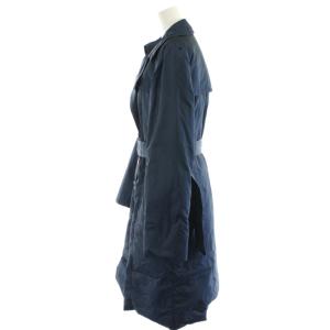 Aquascutum ロロピアーナ ダウンコート ロング丈 裏地チェック柄 ナイロン アウター 8 紺 ネイビー 5004450025-39