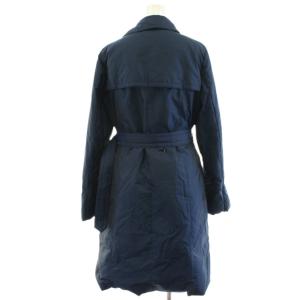 Aquascutum ロロピアーナ ダウンコート ロング丈 裏地チェック柄 ナイロン アウター 8 紺 ネイビー 5004450025-39