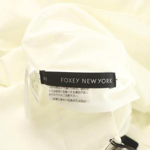 FOXEY NEW YORK フレアスカート ひざ丈 38 白 ホワイト リボン 29427 /AN29