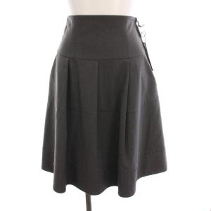 フレアスカート ひざ丈 38 グレー ハイウエスト 26941 タグ付き /YM