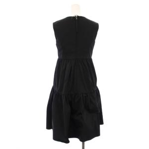 FOXEY NEW YORK レディドールドレス ワンピース ノースリーブ ひざ丈 ティアード 38 黒 27637 /TK