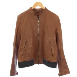 ラムレザージャケット キルティング アウター ジップアップ L ブラウン 1604315021-87 /TK