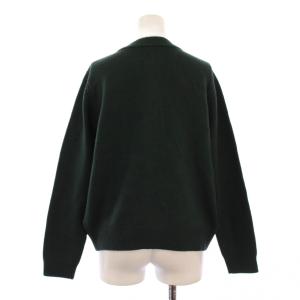 Chesty ニットカーディガン 長袖 クルーネック 刺繍 ビジュー 装飾 ウール混 F 緑 グリーン /BB