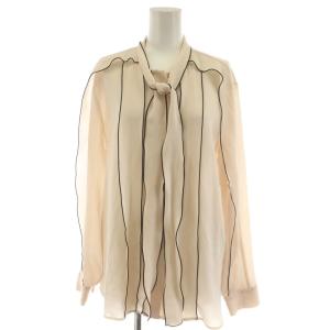 シャツ ブラウス 長袖 ボウタイ ベージュ 黒 ブラック 22051938109010 /AN52