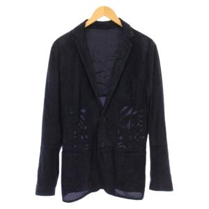 テーラードジャケット ブレザー スエード 46 黒 VSG07P /KH