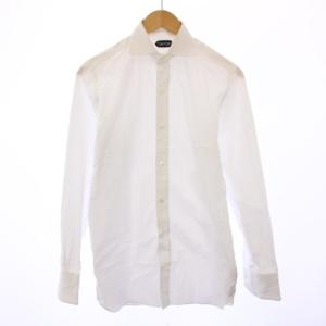 ワイシャツ ドレスシャツ 長袖 ホリゾンタル 無地 ワンカラー 39 白 ホワイト /BB