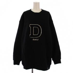24SS Dロゴ裏起毛プルオーバー スウェット トレーナー 長袖 クルーネック F 黒 0508-160-241C