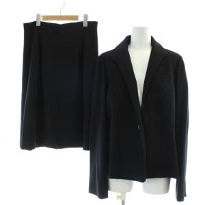 スーツ テーラードジャケット セットアップ ひざ丈スカート 4 スカート3 黒 ブラック /AP