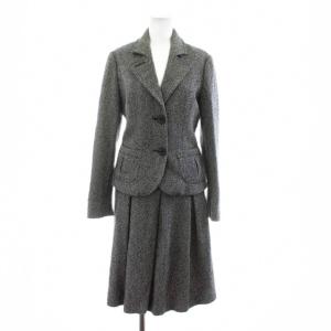 active アクティブ スーツ セットアップ 上下 テーラードジャケット プリーツスカート フレア ひざ丈