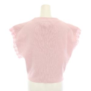 leur logette コットン cotton ベスト プルオーバー Vネック レース 1 ピンク 20438 /YT