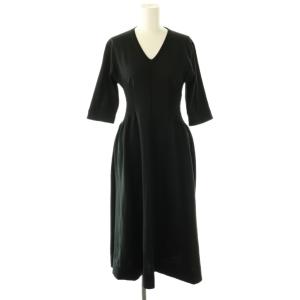 ワンピース ロング 七分袖 ニット 38 黒 /NR