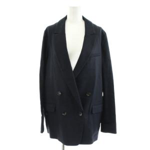 R'IAM 21SS テーラードジャケット ダブル 麻 リネン混 38 紺 ネイビー 21010922604010