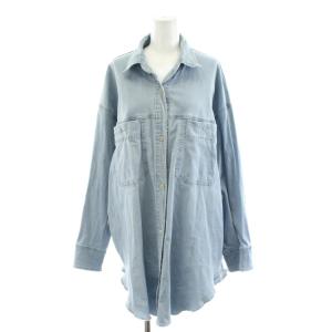 24SS デニムルーズシャツ ブラウス 長袖 F 水色 ライトブルー 24050200203010 /AN24