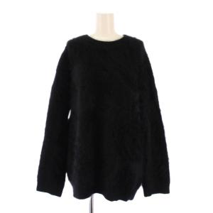 Fluffy sweater フラッフィーセーター シャギーニット 長袖 クルーネック ワンカラー ウール