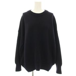 19AW ニット セーター クルーネック 長袖 ローゲージ 紺 ネイビー 19080500801030