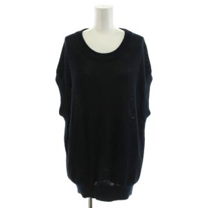 25SS Washable Washi Mix ニット カットソー ノースリーブ 紺 ネイビー 25080922113020