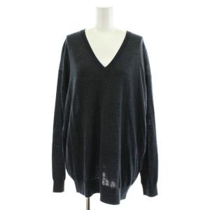24AW Fine Gauge V ニット カットソー 長袖 ウール ダークグレー 24080922106030