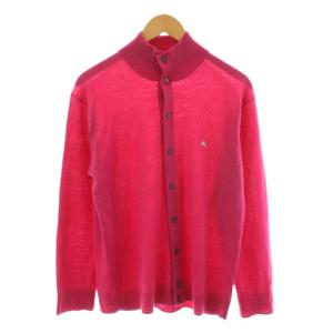 カーディガン ロゴ 刺繍 ウール 3 ピンク /AN68