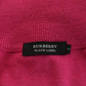 BURBERRY BLACK LABEL カーディガン ロゴ 刺繍 ウール 3 ピンク /AN68